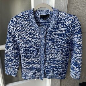 Zara Textured Blue and White Cardigan